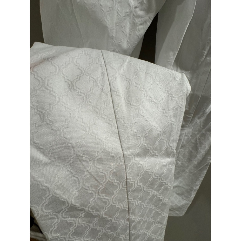 Lilly Pulitzer Kelly Ankle Pants Jacquard Trellis Size 8 White Womens - Picture 7 of 7